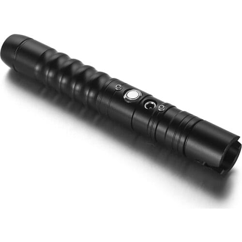 Metal Handle Lightsaber Sword PC Blade For Heavy Dueling Silver Black Color Handle RGB 7 Color Changing 80CM Length Kids Toys