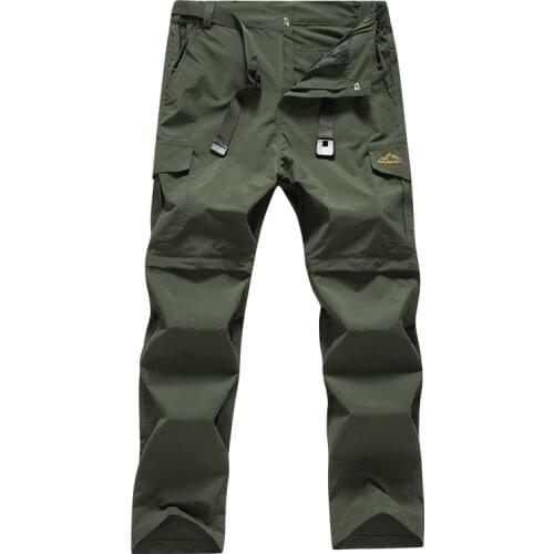 Outdoor Men Tactical Lightweight Zip Off Quick Drying Stretch Convertible Cargo Pants Shorts Bottom For Hiking Camping 8802