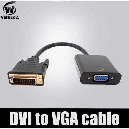 VEINEDA DVI 24+1 25Pin DVI-D to VGA Cable Adapter Cable 1080P for nVIDIA Graphics Card , HDTV, Projector