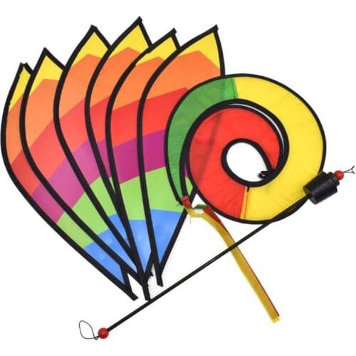 Hot Air Balloon Rotating Wind Strip Windmill Outdoor Hanging Rainbow Color Park Attractions Decoration Pinwheel Ornaments