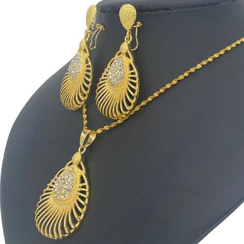 Jewelery Set Dubai Bridal Necklace Sets For Women Jewelry Earrings Indian Wedding Gold Plated Egyptian Luxury