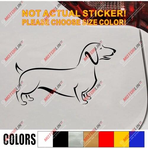 Dachshund Cut Dog Puppy Funny Vinyl Car Decal Sticker pick size color die cut no background