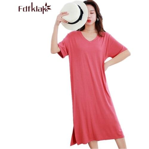 Korean style women nightdress loose casual nightgown short sleeve long night dress sleeping wear womens nightshirt night gown