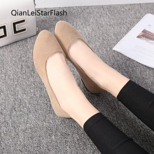 Plus Size 35-43 Women Flats Slip on Flat Shoes Candy Color Woman Boat Shoes Black Loafers Faux Suede Ladies Ballet Flats Ladies