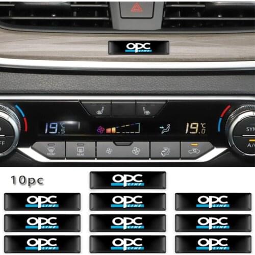 10PCS Car Epoxy Resin Stickers Car Styling Opc Line Emblem Badge Decals For Opel Astra H G J Insignia Mokka Zafira Corsa Vectra