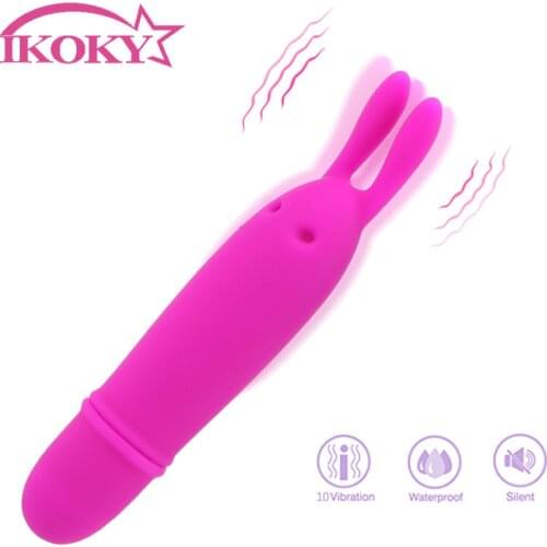 10 Speed Rabbit Vibrator Clitoris Stimulator Nipple Massager Strong vibration Female Masturbation Silicone Sex Toys for Women