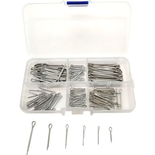 175Pc SPLIT PINS Cotter Fixings Set Assorted Sizes Zinc Plated Steel Hard Case
