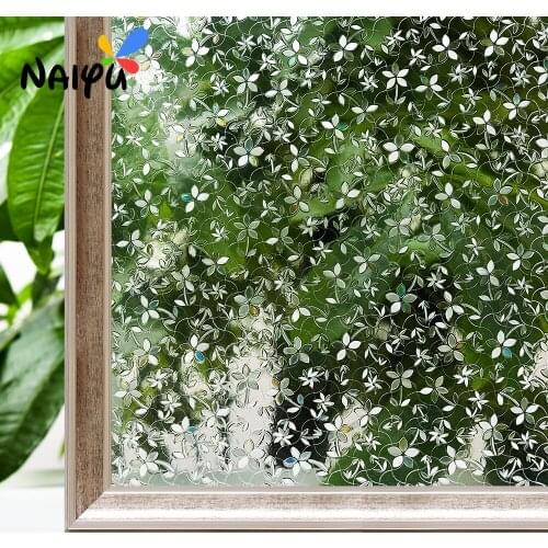 3d Static Cling Pvc Flora Heat Insulation Opaque Explosion-proof Glass Films No-glue Decorative Sticker living Window Film