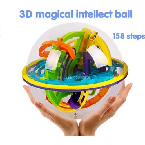 3D track maze magical intellect ball 158 steps,Marble Puzzle Brain Teaser Game balance toy,educational&smart classic toy IQ ball