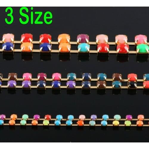 50pcs/lot SS16 4 6 8mm Crystal DIY Sew-on Jewelry Bead Claw Cup Chain Women Bride Wedding Dress Clothes