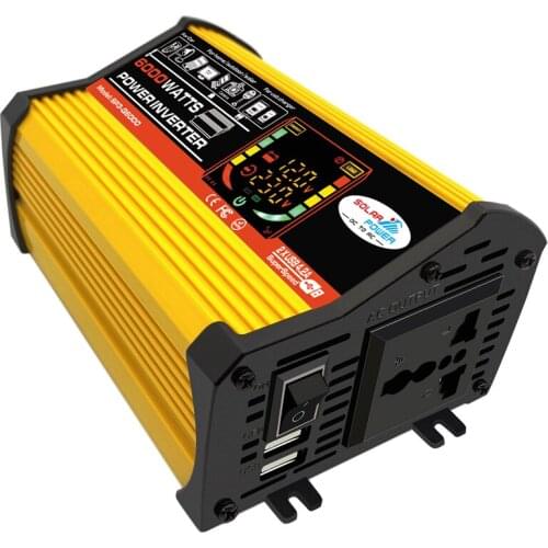 6000W Car Power Inverter Converter Adapter 12V to 110/220V Voltage Transformer LED Display Home Appliances Car Modified Dual USB