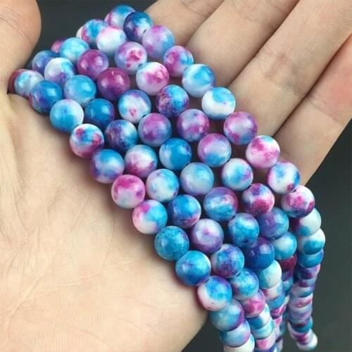 Natural Colorful Persian Jades Beads Round Loose Stone Beads For Jewelry Making DIY Bracelet Necklace Accessories 6/8/10/12mm