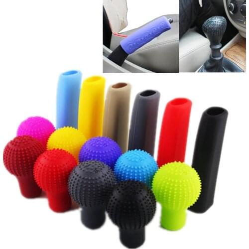 Car Manual Silicone Gear Shift Knob Head Handbrake and Brake Covers Sleeve Case Skin Protector for VW Ford BMW Audi Opel Chevy