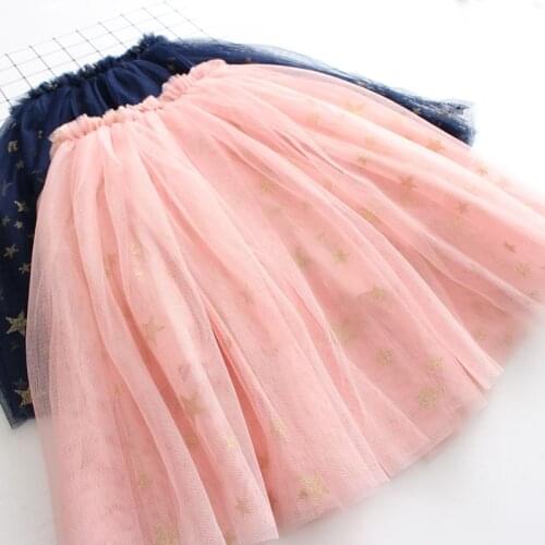 Baby Girls Long Skirts Fluffy Kids Ball Gown Romantic Stars Ballet Pettiskirts Tutu Skirt Toddler Girl Dance Party Skirts 2-7Y