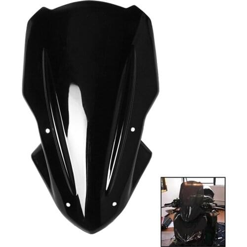 For Kawasaki Z900 2017-2019 1 Pcs Black Motorcycle Windscreen Double Bubble Air Wind Deflector With Mount Bracket Accessories