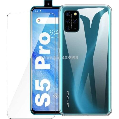 For UMIDIGI S5 Pro Case For UMIDIGI S5 Pro Glass Luxury Soft TPU Phone Case With Tempered glass For UMIDIGI S5 Pro