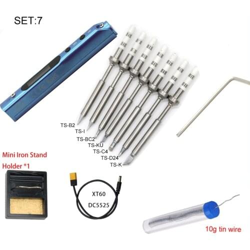 SQ001 electric soldering iron Mini Portable adjustable temperature 65W soldering station with TS100 iron tips Welding tools