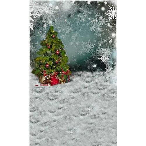 Photography Backdrop 4X6 White Snow Flowers Baby Xmas Tree Festival Background Wood Floor For Photo Studio