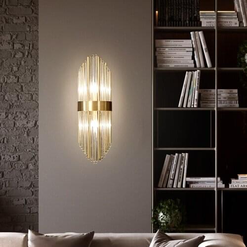 Candelabro decorativo de cobre y cristal, para interior, sala de estar, estudio, dormitorio, guardarropa, Fondo de escalera