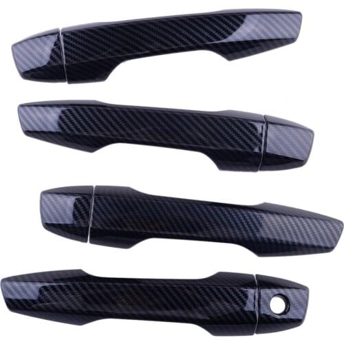 8pcs Car Door Handle Cover Trim Decor Fit For Mitsubishi Eclipse Cross Without Keyless Entry 2018 2019 2020 Carbon Fiber Style