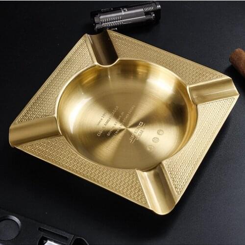 New 1pcs Room Creative PersonalityCigar Ashtray Large Brass Ashtray Living 4 Slot Cigarette Ashtray Cigar Holder jf3034