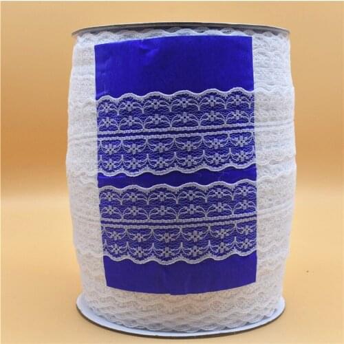 Wholesale White 300 Yards/Roll Beautiful Lace Ribbon Tape 45mm Lace Trim DIY Embroidered Sewing Decoration african lace fabric