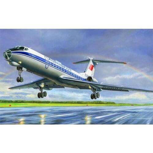 Passenger plane Tu-134B Tupolev Aeroflot the Soviet Union taking off Home Decoration Canvas Poster
