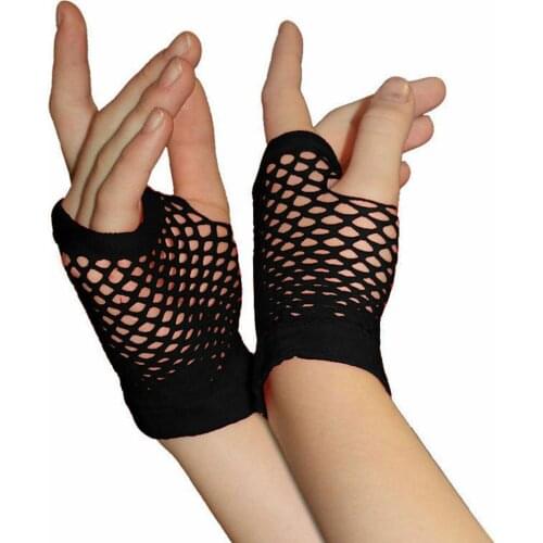 Ladies Girls Hollow Out Mesh Gloves Summer Sexy Solid Fishnet Wrist Mittens Classic High Elasticity Fingerless Hand Glove Luvas