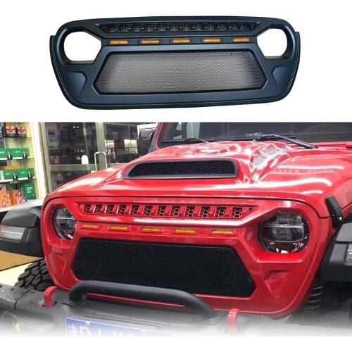 Gladiator JT Off-road 4X4 Racing Bumper Grills Fit For Jeep Wrangler JL/JT 2018 2019 2020 2021 Matte Black Front Grille