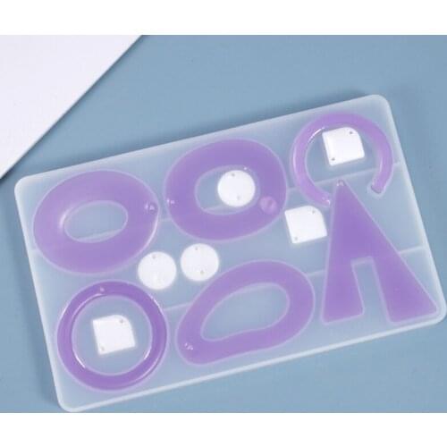 DIY Crafts Crystal Epoxy Resin Mold Earring Ear Pendant Casting Silicone Mould