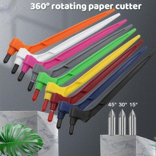 DIY Art Craft Cutting Tools 360 Rotary Paper Jam Pattern Carving Knife Leather Fabric Hand Book Cutter Engraving Accessories