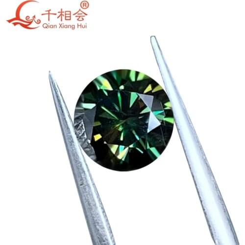 Cheapest very dark green color with yellow light 5-10mm Round Brilliant cut moissanites loose stone