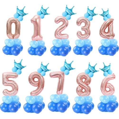 Happy Birthday Number Balloon Princess Wedding Party Foil Ballons Inflatable For Girls Boys 0 1 2 3 4 5 6 7 8 9 Birthday Balloon