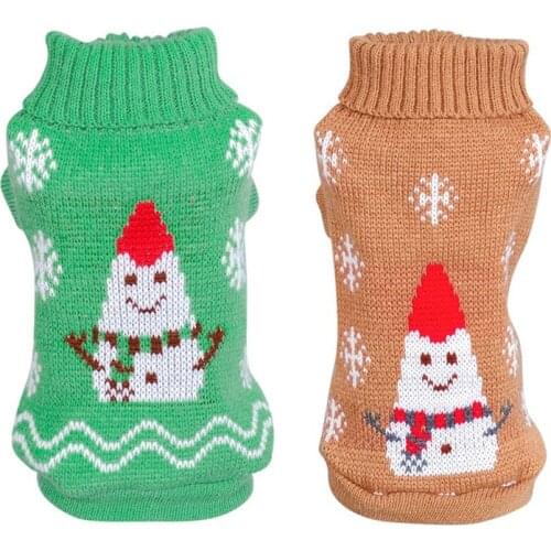 Warm Christmas Sweater For Small Medium Dogs Winter Cartoon Snowman Knitted Pet Yorkshire Clothes Chihuahua Puppy Outfits