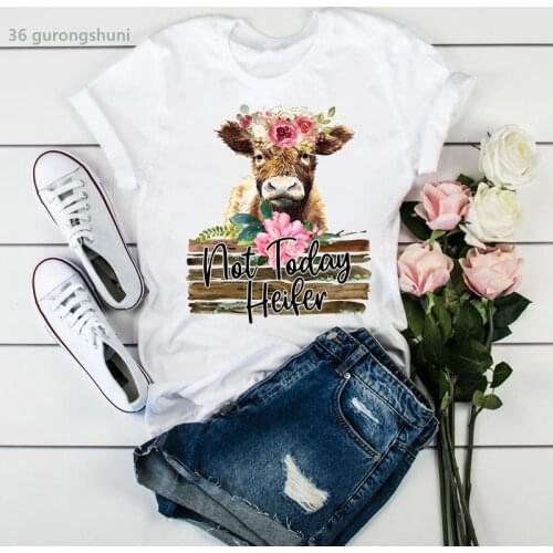 T shirt femme not today Heifer print women t-shirt retro camiseta mujer tshirt summer Harajuku highquality oversized shirt