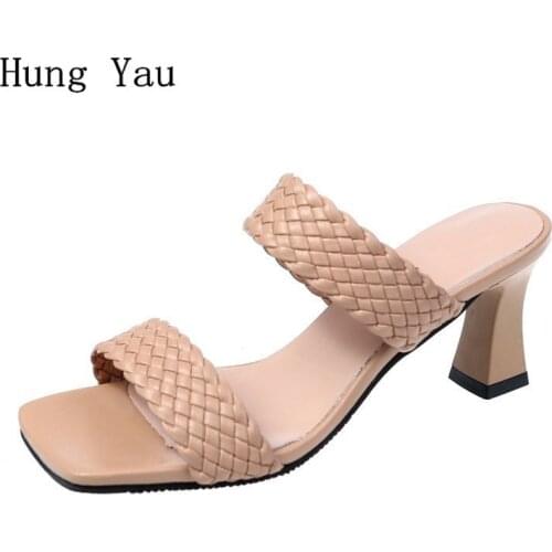 Woman Sandals Shoes Slippers Summer Style Wedges Pumps Weave High Heels Peep Toe Slip On Bling Fashion Gladiator Solid Plus Size