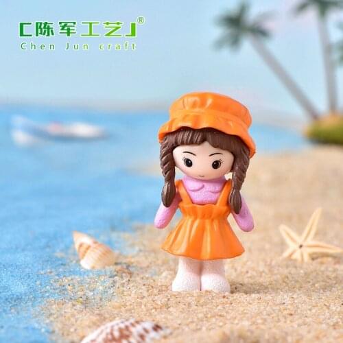 1pc 5.3x2.6cm Mini Figures Liltte Girl Ornament For Fairy Garden Figurines Miniature Home Decoration kids gift