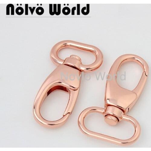 10-50pcs 5 colors 21mm 26mm polished Rose gold dog collar thick hook swivel clasp hooks for handbags purses belt metal