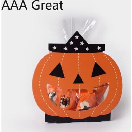 160Set/Lot Halloween Packaging Candy Box Pumpkin Ghost Cartoon Cute Gifts Paper Plastic Chocolate Boxes Wedding Birthday Party