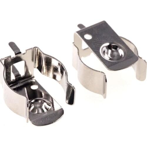 20pcs AA Battery Clip 1/2AA CR2 Contact Spring Steel Nickel Plated Snap in Leads Low Contact Resistance Through Holes DIP 92 THM