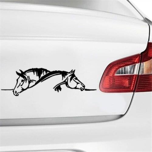 25.8*6.8cm Animal Horse Head Car Accessories Vinyl Car Sticker Black/silverCar Accessories