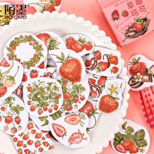 46 pcs/set Delicious Strawberry Ins Girly Paper Stickers Scrapbooking Diy Bullet Journal Diary Stationery Sticker Office Decor