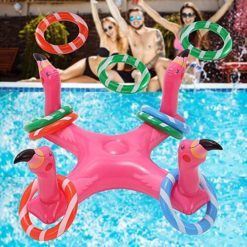 Hot 6PCS Rings Inflatable Cross Ring Toss Game Swimming Pool Fun Toys Summer Water Beach Party Props Plaything Air Mattress