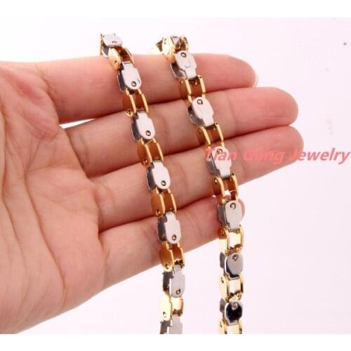 7"-40" 5mm 316L Stainless Steel Silver Color&Gold Color Bike Bicycle Chain Mens Womens Necklace Or Bracelet Jewelry Gift