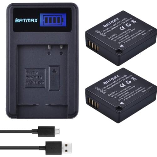 2X DMW-BLG10 BLG10 DMW BLG10E BPDC15 Battery + LCD Charger for Panasonic Lumix GF6,GX7,GX80,GX85,GX7 Mark II,LX100,D-Lux