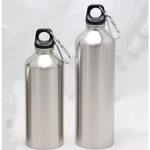 New Sliver Aluminum Water Bottles Flask Double Wall Vacuum Insulated Bottle Sports Travel Climbing Hiking Bottles 400-600ML