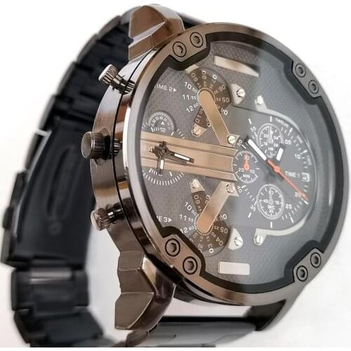 Watch MenTop Brand Luxury Stainless Steel Large Dial Quartz Watch Male Clock Wristwatch Relogio Masculino Drop Shipping