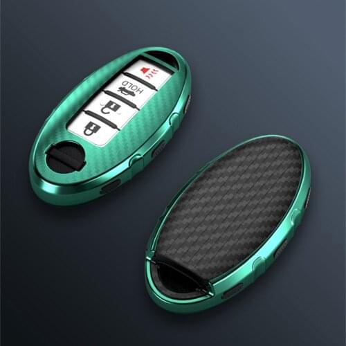 Carbon fiber pattern all-inclusive TPU car key case For Nissan X-Trail 370Z Cube Micra Qashqai Juke Sheet Tiida Cube Quest Versa