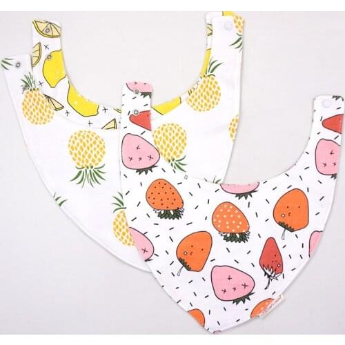Baby bib large size saliva towel U type triangle towel spring and summer cotton baby double layer with two sides