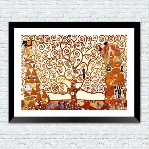 No frame classical tree of life figures landscapes canvas printings oil paintings printed on canvas wall art decoration picture